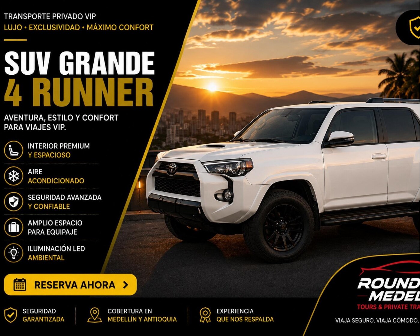 Ficha de SUV grande 4Runner de Roundtrip Medellín